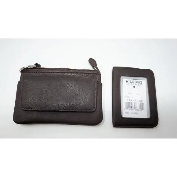 Vintage Y2K Wilson Leather Pelle Studio Brown Purse Card Wallet ID Holder New - Picture 12 of 16